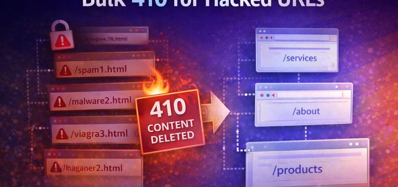 Bulk 410 for hacked URLs