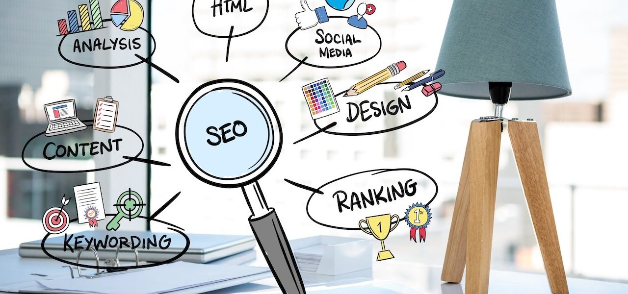 digital composite of business graphics with office background