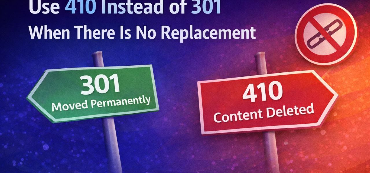 Use 410 instead of 301 - When there is no replacement