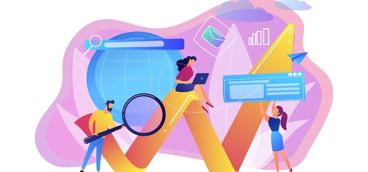 Team of specialists with magnifier and laptop and arrow. Digital marketing, PPC campaign, customer relationships concept on white background. Bright vibrant violet vector isolated illustration SSUCv3H4sIAAAAAAAACqRWy27cIBTdV+o/jFh3VGOMgSwrpatWahWpm6oLbDMxDTYW4GmaKP9e/MADMxNl0d1w7uG+Dvd6nt+/2+1Axa2swc3ueTr5s1RqtM5wJ3XvYfhhxY3oG2E8kgVENNJpI7mKwYq7uu15JzzYj0pN8MtsBNZxN1pho2AwR+YQR+GNroR1un7wKApozfsZG1rtdGLQSo+m0o8x2IhBW+lmsk0MRvDOOjknt6EHT1OSx9C94UMrayOPc8Ub3ml7crvlPOi+wTHNnue7UW07OifMRYEzcDDCtjH7KGrf4AvyUTZCV8qjSXVPWvfcJInJR5fUVfsGOF9Ux82DcLGFK9799UBOIsFq7sS9VziRLLyXn8t5FwyrUJNX8Gm0shfWfvwse97XAqxhllrHauJ8lbYWSvFe6NGCYF8i/4fbb0IPSpz8LT9+bXXei76eCn1+iQo1Qgm+vMyfCxU8/PE6dXPhK4mPjdRRI4665mpWIPI0GFnL/j66pl07P6JwrdZj78yUAkA0VACU1gOvfOI3u4P3KgLecmv9hSbgsTp+THUXReq1m0sAi1fQePmmI0Q5YpRgShBEmGGYgXggW+n9zAmFFMdBad6IKeimQjo8ECOGyzJnYe6TOVqtKAsv8cpQXuNs22C1FexkO5ucmUIymkfXTwOAi4wiSPP8ZLwYSVzkNCMYRRWEQd5skfPLmQ6k8kRK98NKIDTyksz5QihxlGY6257hCYyQqBFhqCHGBOWUsOh2mGLoVUYQspwupjBV05B00vcxlfZcOVKwN5UjJQvL4/rjILTM3pAPMhIrFO3y0Lsi6l26DQODRq05W9srhcHiNYkpjQNcVzjlXNGH+lZk1/UhFBU5jiKc71+IS4SyPMPFKlTyufRRZBPv3mPSgunz+soXKzaFkgGjZZGRYp3+KwUDnwxB/kVujLRccNfd3v340n2//W1K8QRdtxFD1QDDghUZw6cg5zWf/SuQ01sEjEDEec72TYmLfQFJs+eYin2RiapmB5oLnPml/vIPAAD//wMAI2xVXrQIAAA=